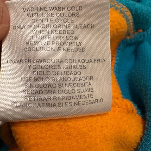 NFL MIAMI DOLPHINS FLEECE EMBROIDERED MEN’S FULL ZIP HOODIE 2XL VINTAGE - Picture 11 of 11